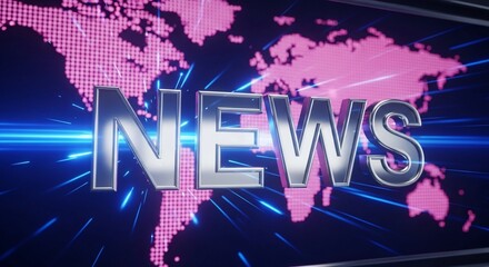 Dynamic global news broadcast with sleek modern design and vibrant colors for breaking stories and updates
