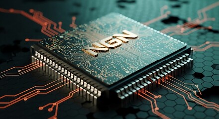 Cutting edge NGN technology with glowing circuits showcasing modern innovation and dynamic networking solutions