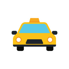 A yellow taxi vector art illustration