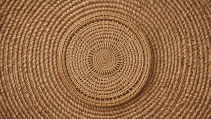 Naklejka premium Circular woven pattern with concentric rings, creating a detailed textured surface.