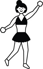 A girl in a dress of silhouette