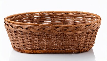 Obraz premium Brown Color Woven Textured Isolated On White Background Basket Made Of Willow Twigs Or Garden Furniture Weave Texture Or Weave Pattern