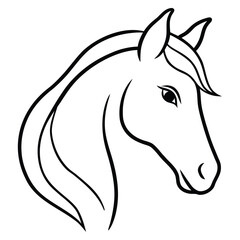 A horse head line art