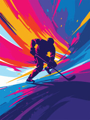 Ice hockey silhouette icon vector