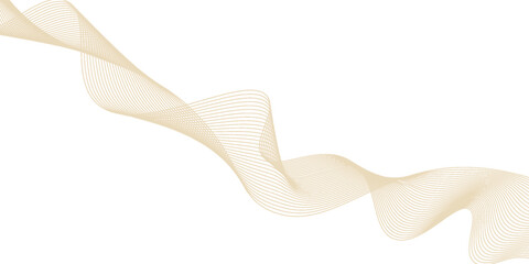 Luxury abstract gold wavy line pattern (guilloche curves) with copy space. Elegant golden color smooth gradient on white background. Premium vector striped texture for banner, business backdrop.