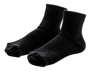 Untitled design - Folded Black Cotton Socks Isolated on Transparent Background, PNG Set