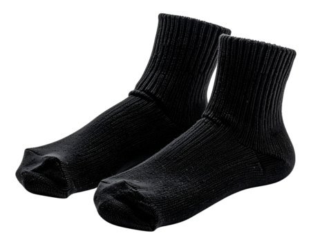 Untitled design - Folded Black Cotton Socks Isolated on Transparent Background, PNG Set - Powered by Adobe