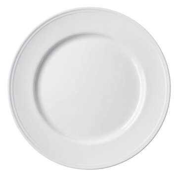 Clean White Ceramic Plate on White Background &ndash; High-Resolution Isolated Photo