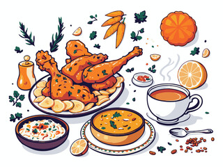 Asian food vector illustration