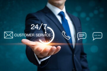 Customer Service Support 247 Assistance Help Business Communication Online. 247 support concept