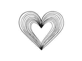 Geometric heart line art vector illustration
