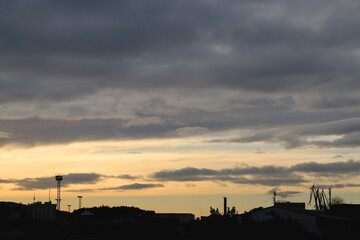 Fototapeta premium View of beautiful colorful sunset sky.