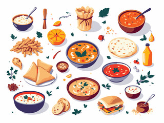 Asian food vector illustration