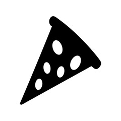 Black minimalist pizza slice icon symbol graphic art