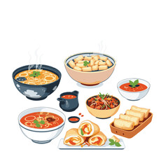 Asian food vector illustration