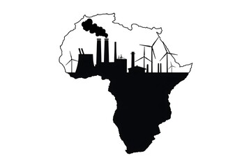 African Industrialization Energy Transition Silhouette
