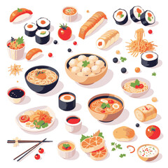 Asian food vector illustration
