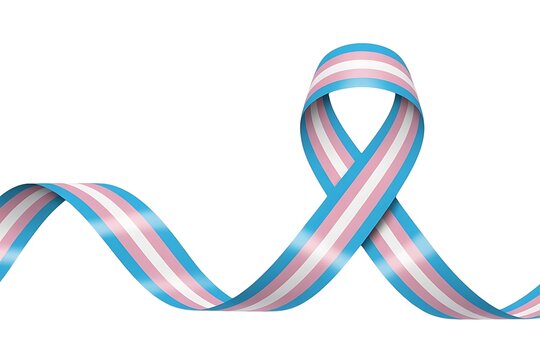 3D Transgender Pride Awareness Ribbon Loop