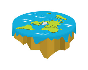 Flat Earth visualized with Semi Detailed Illustration