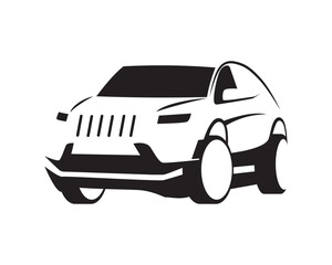 Simple Car Illustration visualized with Silhouette Style