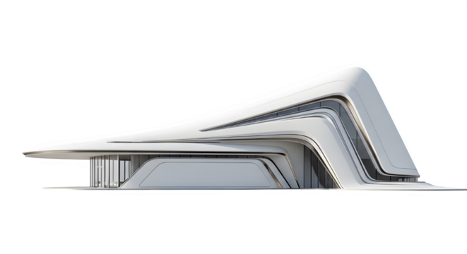 a modern architectural building with a futuristic design