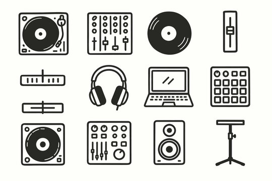 Icon music icons vector pad jog gear record controller crossfader wheel fader