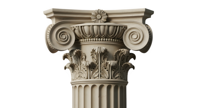 Ionic capital, a classical architectural element of a column
