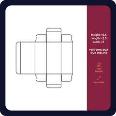Cosmetic or Perfume Box Die-line Editable Vector Die Cut