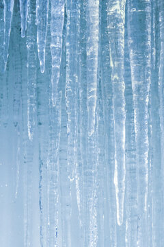 New York City, New York. Frozen icicles  sparkling in the light. 