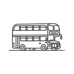 A classic doubledecker bus icon, representing public transport, travel, or london