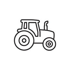 Outline icon of a tractor, representing agriculture, farming, and rural work