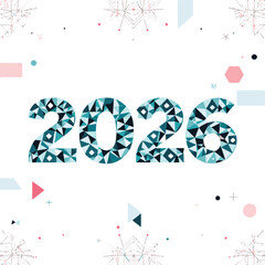 Colorful abstract 2026 happy new year vector design