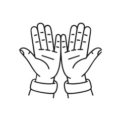 Two open hands facing forward, palms up, suggesting offering, receiving, or prayer