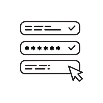 Login form with username and password fields, cursor pointing to input field