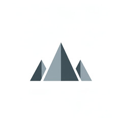 Geometric three peaks mountain logo design, isolated on white.