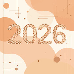 Colorful abstract 2026 happy new year vector design