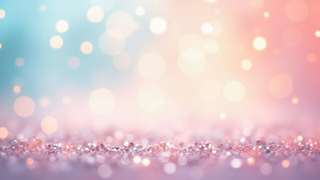 Abstract bokeh background with soft pastel colors and sparkling glitter - Powered by Adobe