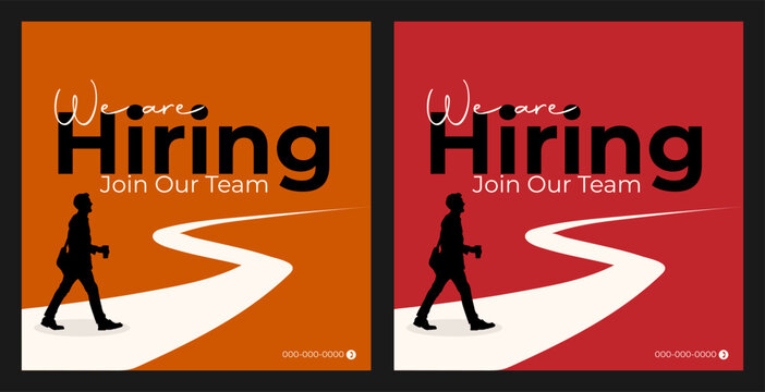 We are hiring recruitment open job vacancy design vector social media post banner template or web banner layout