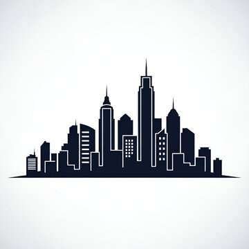 Urban Skyline Logo Design Vector, Isolated on White Background