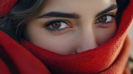 Person wearing red scarf