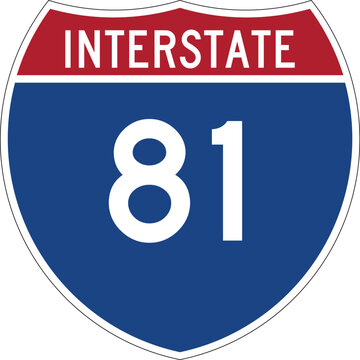 Interstate 81 Highway Shield Road Sign Editable Vector
