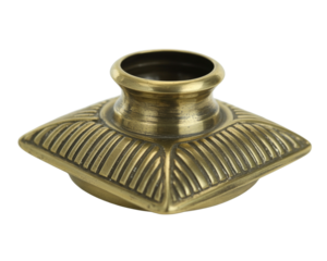 luxury Vintage brass tea cup and antique metal bowl set, golden objects isolated