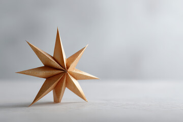 beautiful cardboard star rests elegantly against soft bokeh background creating magical atmosphere