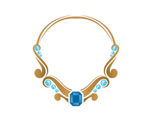 Beautiful and Shiny Crystal Necklace Tiara Illustration