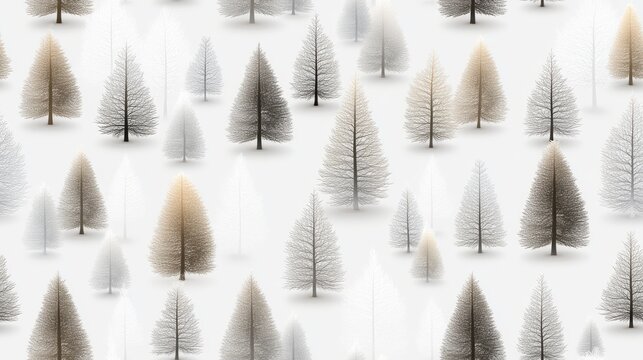 A seamless pattern featuring reflective gold foil pine trees and snowflakes creates an elegant holiday atmosphere with a soft gray backdrop SEAMLESS PATTERN - Powered by Adobe