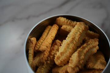 Concept of Homemade cookies in box