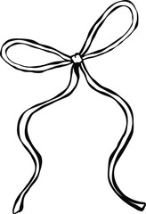 Ribbon bow line art illustration. Minimal continuous line drawing of ribbon bow, perfect for logo design, packaging, greeting cards, wedding decor, and fashion accessories.