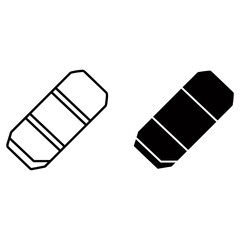 Eraser icon in outline and glyph style vector illustration