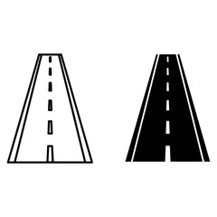 Two style icon of road, street, highway, and way