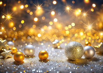 A bright festive background with mixed golden and silver lights.
Soft glowing sparkles give a luxurious and warm Christmas feeling.
Clean and simple composition — perfect for designers.